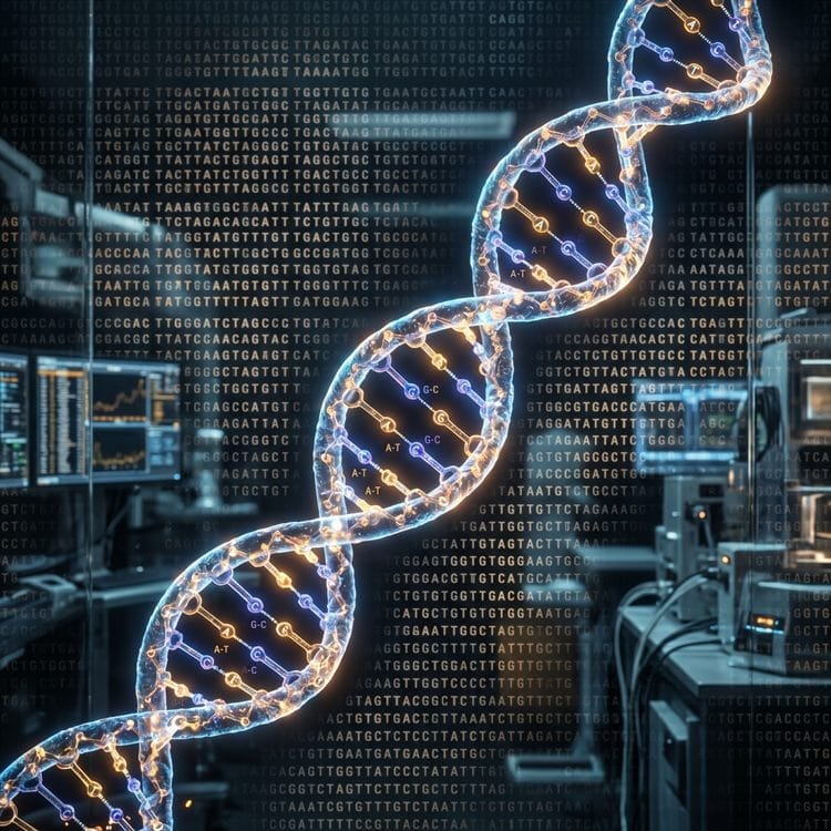 DNA double helix and sequencing readout in a laboratory